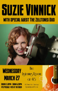 Suzie Vinnick with Special Guest The Zelltones Duo - 3/27