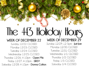 443 Holiday hours