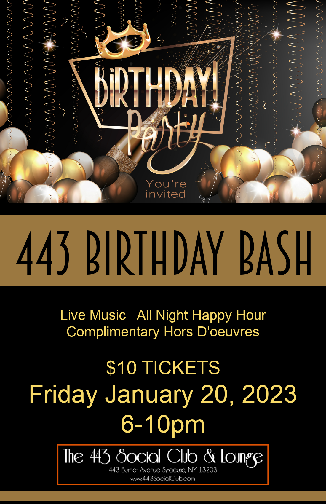 The 443 Birthday Bash with The Malcontents 1/20 The 443 Social Club