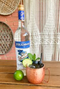 Blueberry cucumber mule