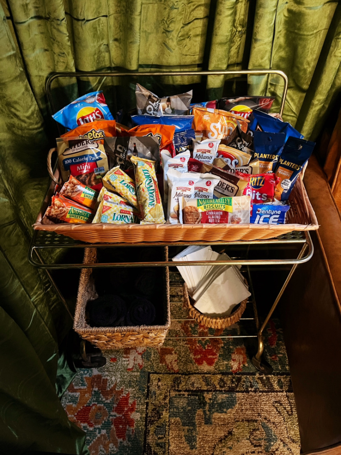 green room snack cart