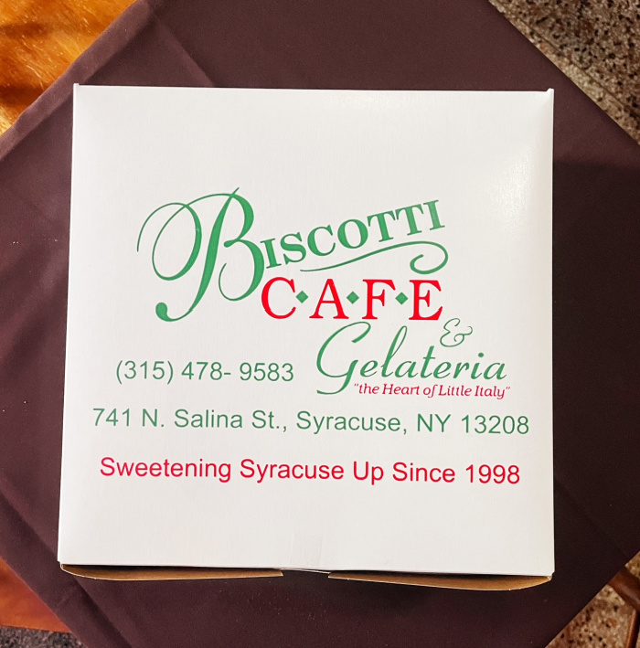 Biscotti's bakery box