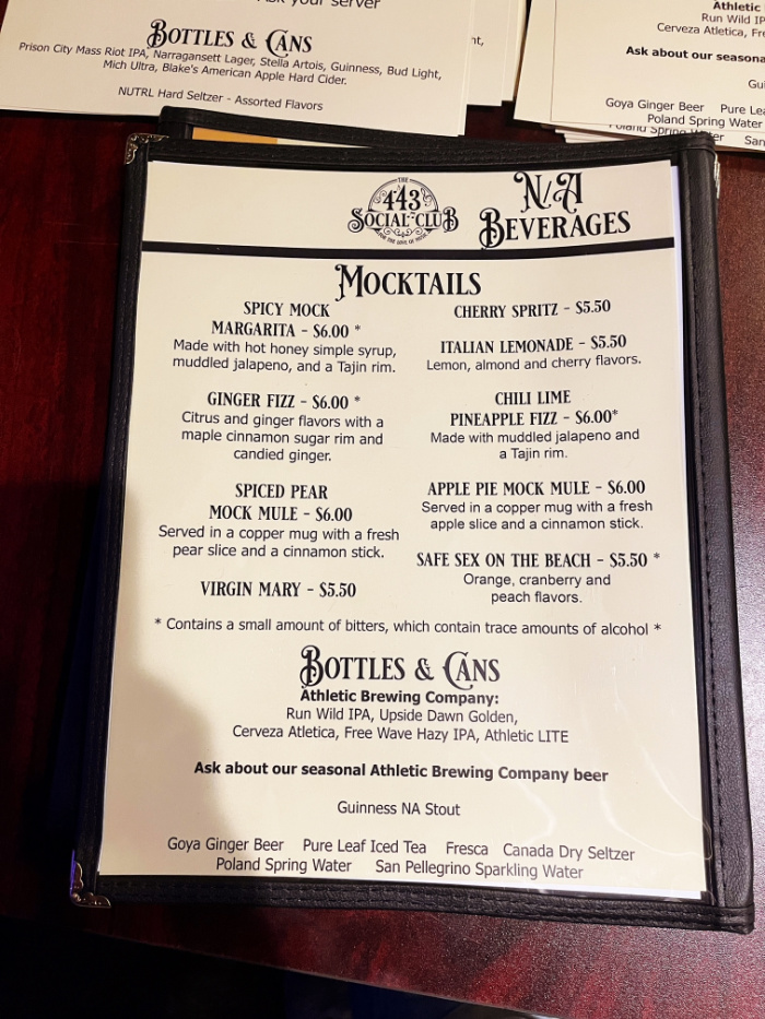 Mocktaiil menu